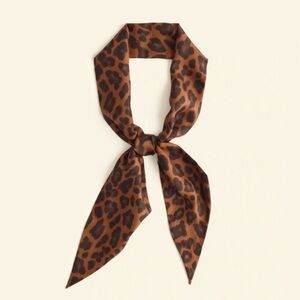 NWT Madewell Long Leopard Printed Silk Scarf Bandanna